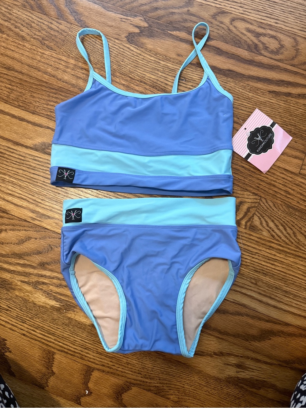 Girls Two-Piece Dance Swim Set in Blue & Light Blue - NK